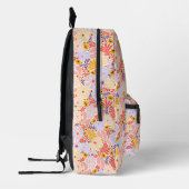 ヴィンテージインスパイアフローラバックパック（ピンクと紫） プリントバックパック (左)