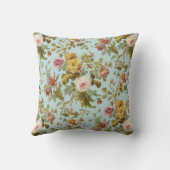 ヴィンテージインスパイアフローラバラパターン クッション (裏面)