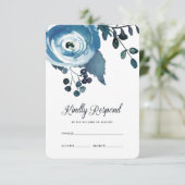 ヴィンテージインスパイアフローラ水彩結婚式RSVP 出欠カード (スタンド正面)