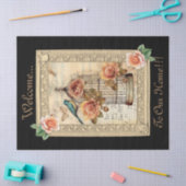 ヴィンテージインスパイアフローラ鳥ケージの切り離し 薄葉紙 (クラフト)