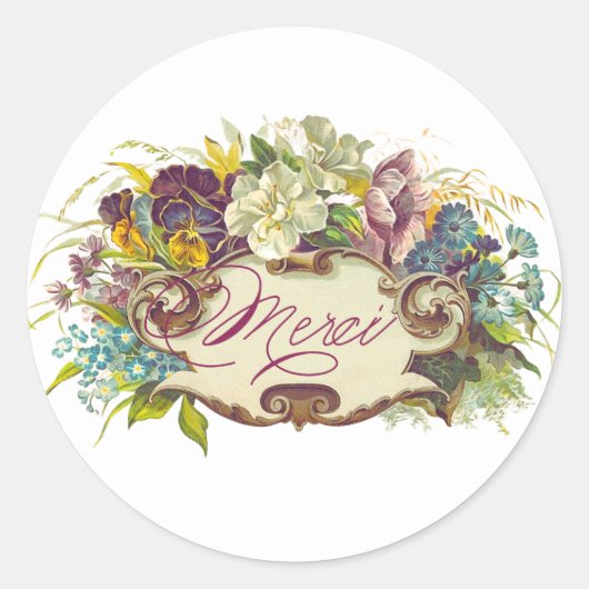 ヴィンテージインスパイアブケ封筒用シール ラウンドシール (正面)