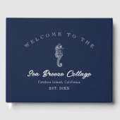 ヴィンテージインスパイアブルーとホワイトシーホース ゲストブック (正面)