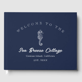 ヴィンテージインスパイアブルーとホワイトシーホース ゲストブック