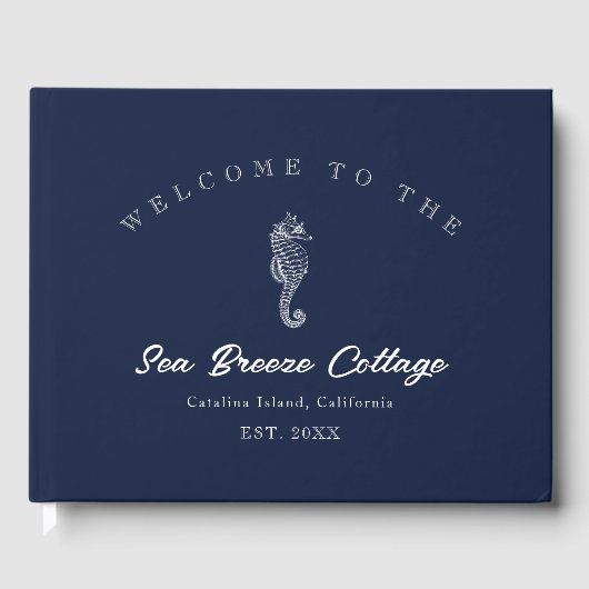 ヴィンテージインスパイアブルーとホワイトシーホース ゲストブック (正面)
