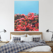 ヴィンテージインスパイアブーゲンビリア花カリフォルニア キャンバスプリント (インサイチュ (寝室))