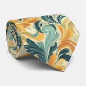 ヴィンテージインスパイアペイズリーリーフパターン(1) ネクタイ (ロール)