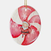 ヴィンテージインスパイアペパーミントサンタ セラミックオーナメント (右)