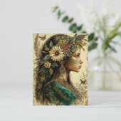 ヴィンテージインスパイアボヘミアン女性はがき ポストカード (スタンド正面)