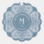 ヴィンテージインスパイアモノグラムホリデーカードオーナメント オーナメントカード (正面)