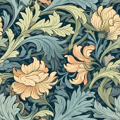 ヴィンテージインスパイアモリススタイルパーソナライズされたフローラ バスタオルセット