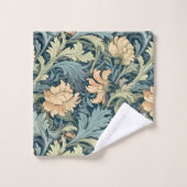 ヴィンテージインスパイアモリススタイルパーソナライズされたフローラ バスタオルセット (ウォッシュタオル)