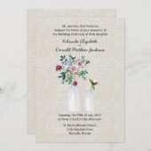 ヴィンテージインスパイアリネンとミルクのボトル結婚ズ 招待状 (正面/裏面)