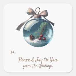 ヴィンテージインスパイア休日の贈り物ラベルラベル スクエアシール