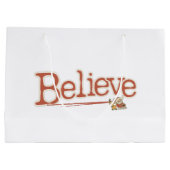 ヴィンテージインスパイア信じ魅力的ホリデーラッピング ラージペーパーバッグ (裏面)