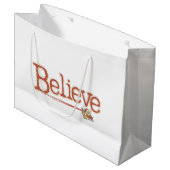 ヴィンテージインスパイア信じ魅力的ホリデーラッピング ラージペーパーバッグ (正面アングル)