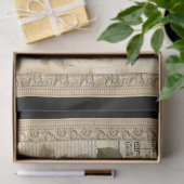 ヴィンテージインスパイア枠の鳥とケージのスクリプト 薄葉紙 (ギフト)