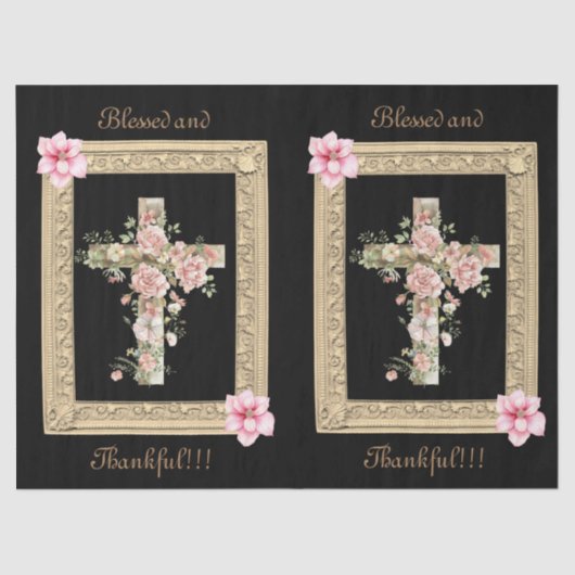 ヴィンテージインスパイア枠フローラのクロススクリプト 薄葉紙 (正面)