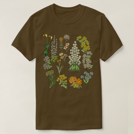 ヴィンテージインスパイア植物植物自然Gr Tシャツ (デザイン正面)