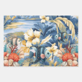 ヴィンテージインスパイア海フローラと魚 ラッピングペーパーシート (正面)