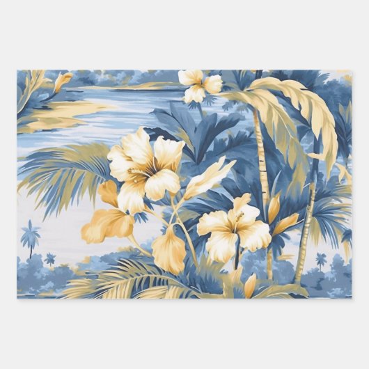 ヴィンテージインスパイア海花模様 ラッピングペーパーシート (正面2)