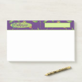 ヴィンテージインスパイア紫と緑のフローラ ポストイット (デスク)