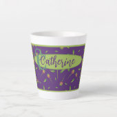 ヴィンテージインスパイア紫フローララテマグカップ カフェラテマグ (正面)