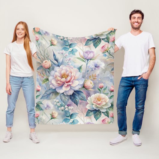 ヴィンテージインスパイア花柄 フリースブランケット (インサイチュ)