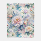 ヴィンテージインスパイア花柄 フリースブランケット (正面)