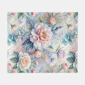 ヴィンテージインスパイア花柄 フリースブランケット (正面(横))