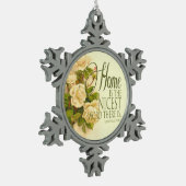 ヴィンテージインスパイア装飾品 スノーフレークピューターオーナメント (左)