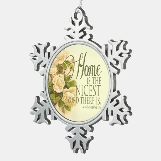 ヴィンテージインスパイア装飾品 スノーフレークピューターオーナメント (右)