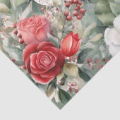 ヴィンテージインスパイア象と赤のバラのデクページ 薄葉紙 (詳細)