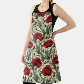 ヴィンテージインスパイア赤ケシ柄 エプロン (インサイチュ)