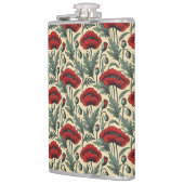 ヴィンテージインスパイア赤ケシ柄 フラスク (左)