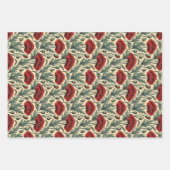 ヴィンテージインスパイア赤ケシ柄 ラッピングペーパーシート (正面2)