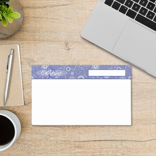 ヴィンテージインスパイア青と白のフローラ ポストイット