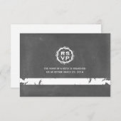 ヴィンテージインスパイアChalkboard Wedding RSVP (正面/裏面)