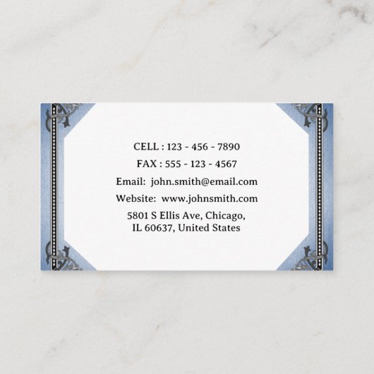 ヴィンテージインスパイアPhD学生ビジネス用カード 名刺 (裏面)