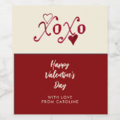 ヴィンテージインスパイアXXOO手入力バレンタイン ワインラベル (シングルラベル)