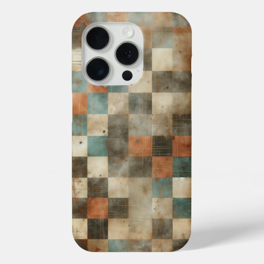 ヴィンテージインダストリアルさびチェック柄スマホケース Case-Mate iPhoneケース (裏面)