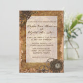 ヴィンテージインダストリアル スチームパンク ウェディング 招待状 (スタンド正面)