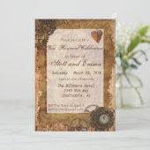 ヴィンテージインダストリアル スチームパンク 誓いの更新 招待状 (スタンド正面)