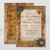 ヴィンテージインダストリアル スチームパンク 誓いの更新 招待状 (正面/裏面)