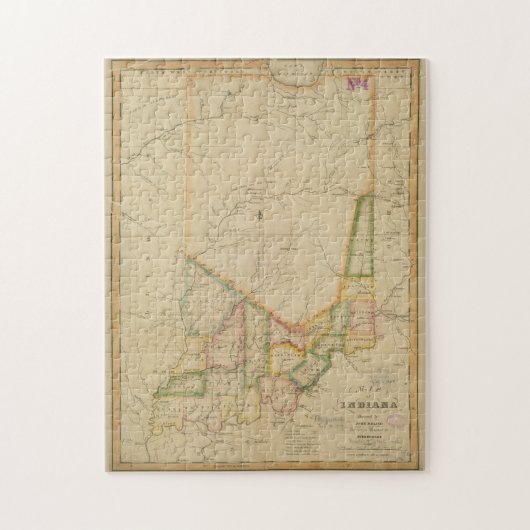 ヴィンテージインディアナの地図(1817年) ジグソーパズル (縦)