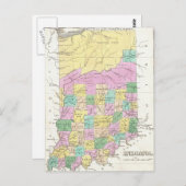ヴィンテージインディアナの地図（1827年） ポストカード (正面/裏面)