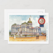 ヴィンテージインディアナステートハウス/キャピトルwithシール ポストカード (正面/裏面)