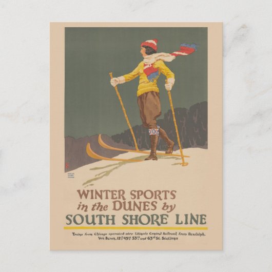 ヴィンテージインディアナデュネス州パークトラベル ポストカード (正面)