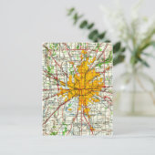 ヴィンテージインディアナポリスの地図 ポストカード (スタンド正面)