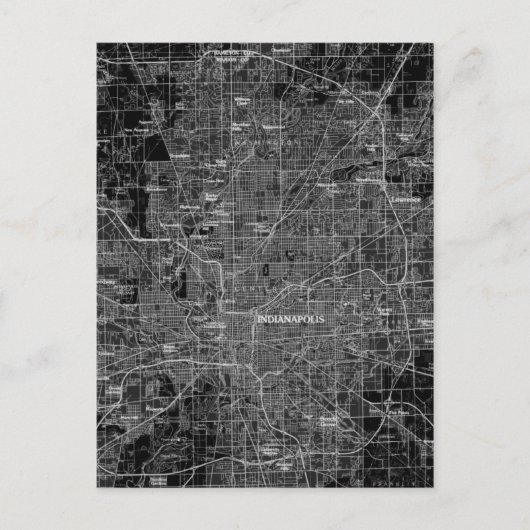 ヴィンテージインディアナポリスの地図 ポストカード (正面)