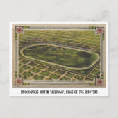 ヴィンテージインディアナポリスモータースピードウェイ、インディ500 ポストカード (正面)